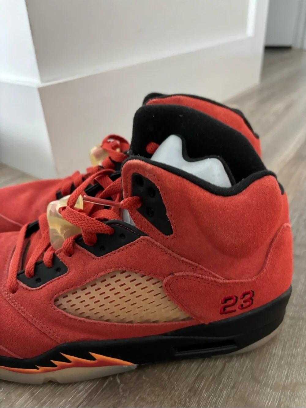 Jordan Kids Red Suede High-Top Sneakers